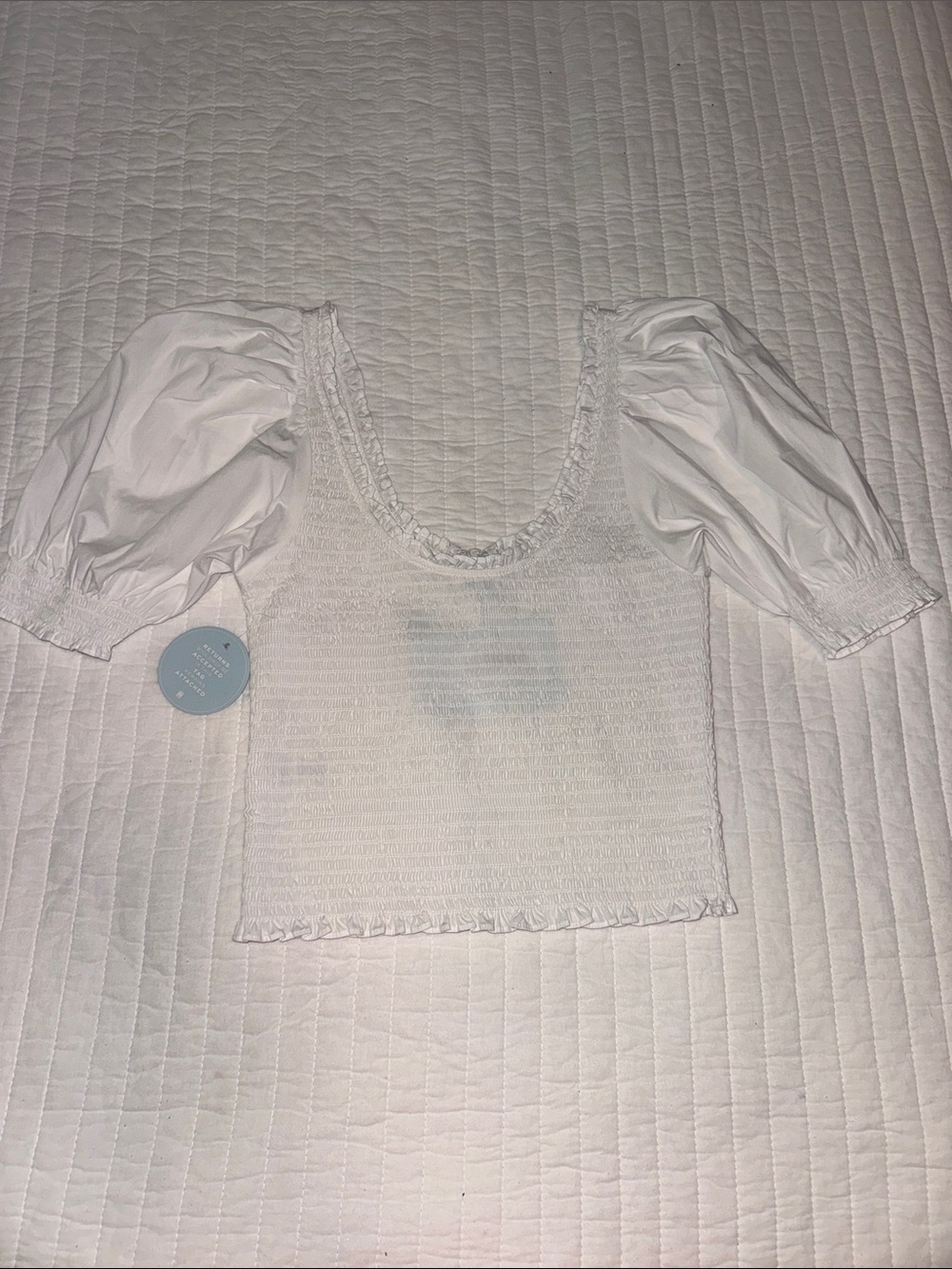 NWT Hill House Home Smocked Aiko White Top Size Small